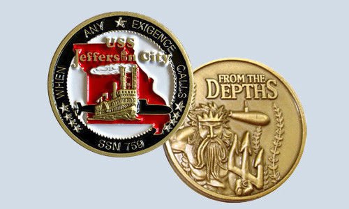 NAVY FROM THE DEPTHS USS JEFFERSON CITY SSN-759 SUBMARINE CHALLENGE COIN
