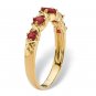 14K GOLD GARNET ROUND BIRTHSTONE "X & O" GP SIZE 5,6,7,8,9,10