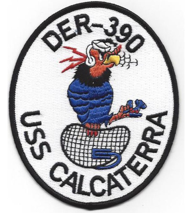 5" NAVY USS DER-390 CALCATERRA EMBROIDERED PATCH