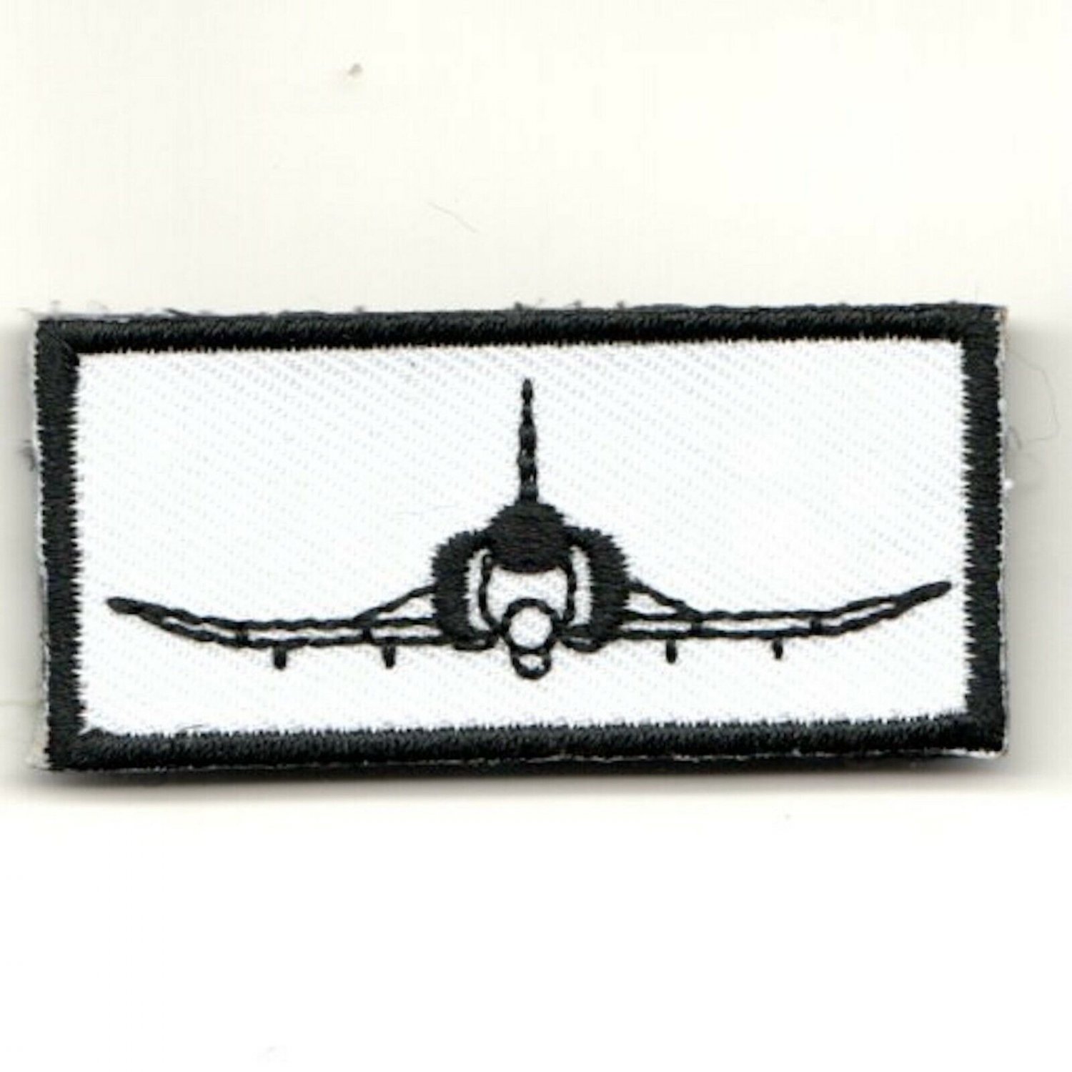 FSS F-4 FRONTAL WHITE AND BLACK CREW PHANTOM HOOK LOOP EMBROIDERED JACKET PATCH
