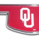university of oklahoma sooners crimson state shape logo chrome auto emblem