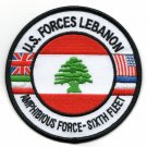 4" NAVY TOPGUN FORCES SIXTH FLEET LEBANON FLAG MILITARY EMBROIDERED PATCH