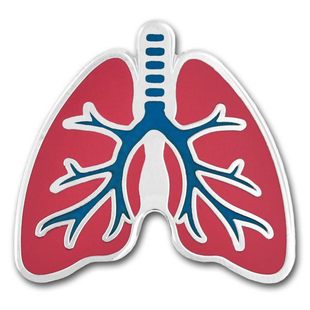 HUMAN LUNGS MEDICAL ENAMEL BADGE LAPEL PIN
