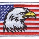 USA AMERICAN FLAG EAGLE 2 X 3  EMBROIDERED PATCH WITH HOOK LOOP