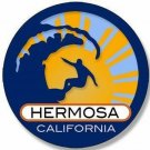 4" HERMOSA BEACH CALIFORNIA SURFING SURF SUN  STICKER DECAL MADE IN USA
