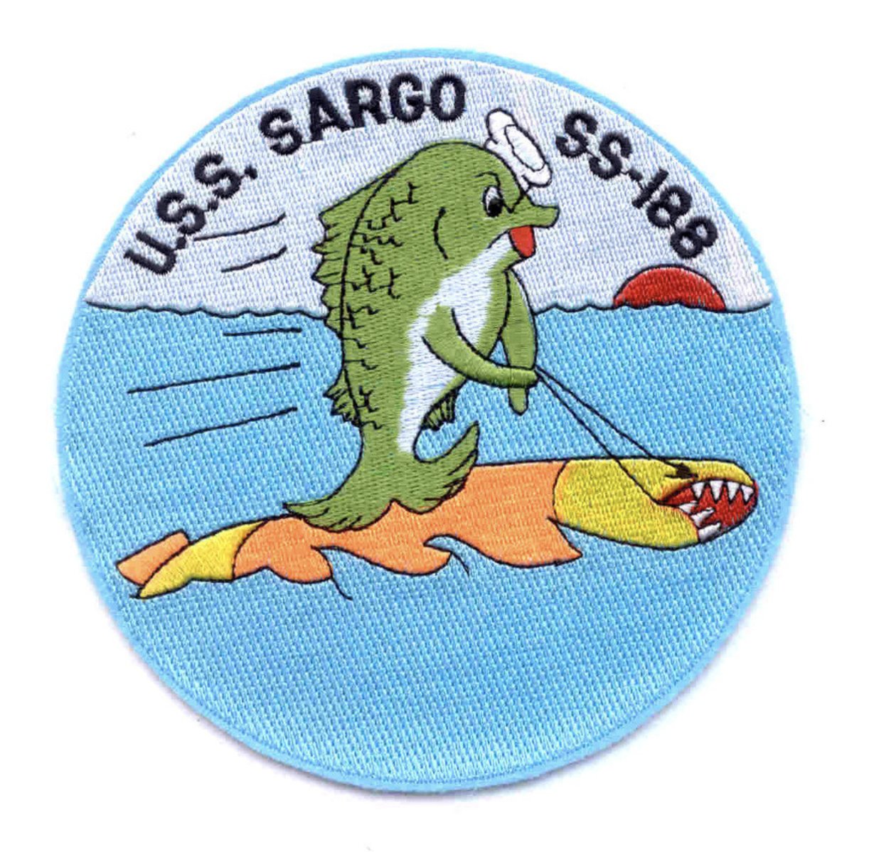 5" NAVY USS SS-188 SARGO SUBMARINE EMBROIDERED PATCH