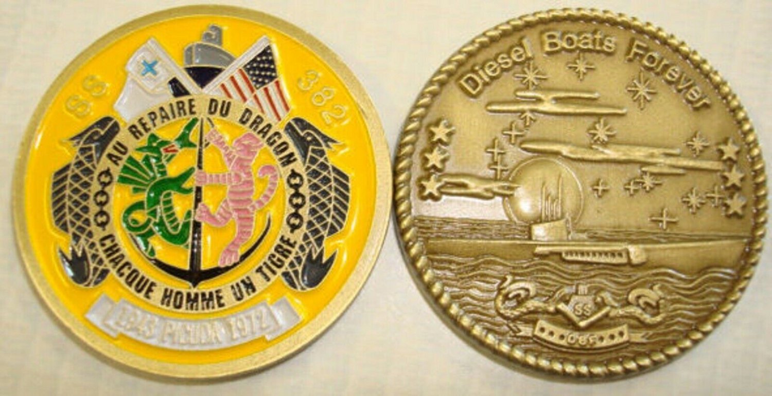 NAVY USS PICUDA SS-382 DIESEL BOATS FOREVER  SUBMARINE CHALLENGE COIN