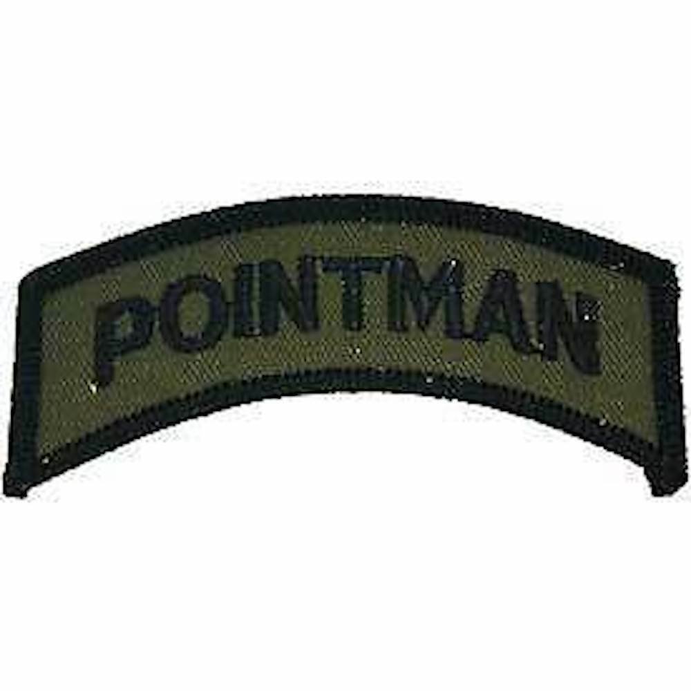 ARMY POINTMAN OD SUBDUED SHOULDER ROCKER TAB EMBROIDERED MILITARY PATCH