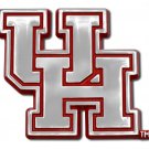 university of houston shiny red outlined UH logo chrome auto car emblem
