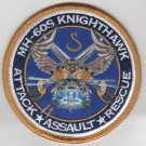 3.25" NAVY HSC-28 MH-60 KNIGHTHAWK GOLD BORDER SUBLI EMBROIDERED JACKET PATCH