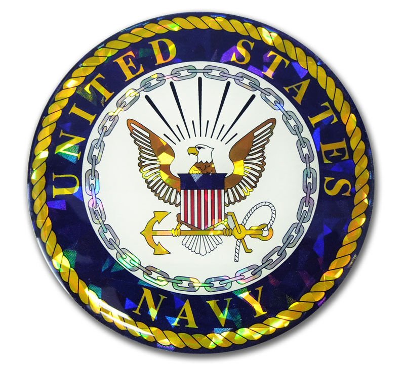 NAVY REFLECTIVE DOMED DECAL STICKER MADE IN USA