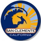 4" SAN CLEMENTE BEACH CALIFORNIA SURFING SURF SUN  STICKER DECAL MADE IN USA