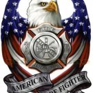 AMERICAN FIREFIGHTER EAGLE FLAG 6" FIRE HELMET BUMPER STICKER DECAL MADE IN USA
