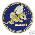 2" USN NAVY SEABEES BLUE GOLD PIN