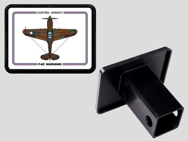CURTISS-WRIGHT P-40 WARHAWK AIR FORCE AIRCRAFT TRAILER HITCH COVER MADE IN USA