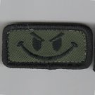 EVIL SMILEY FSS FLIGHT SUIT SLEEVE SUBDUED HOOK & LOOP EMBROIDERED PATCH
