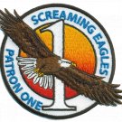 4.5" NAVY VP-1 SCREAMING EAGLES FIXED WING SQUADRON HOOK LOOP EMBROIDERED PATCH