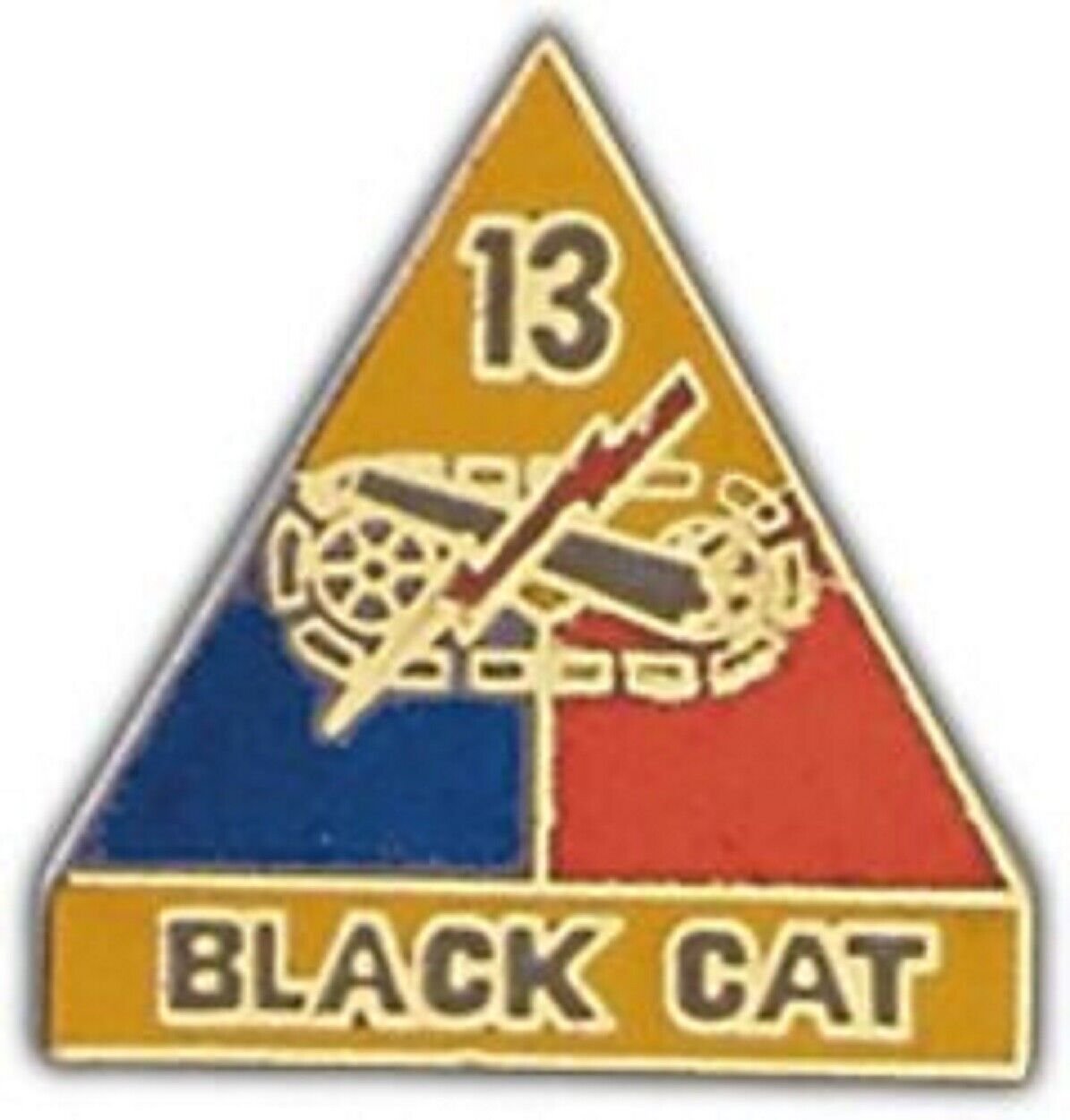ARMY 13TH ARMORED DIVISION BLACK CAT  MILITARY PIN