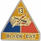 ARMY 13TH ARMORED DIVISION BLACK CAT  MILITARY PIN