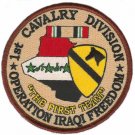 ARMY 1ST CAVALRY THE FIRST TEAM OIF OPERATION IRAQI FREEDOM 4" RIBBON PATCH
