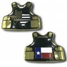 2.5" TEXAS GRAY LINE POLICE CORRECTIONS BODY ARMOR CHALLENGE COIN