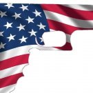 AMERICAN FLAG PISTOL 2ND AMENDMENT 5" BUMPER TOOLBOX STICKER DECAL MADE IN USA