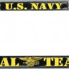 NAVY SEAL TEAM GOLD  TRIDENT  CAR LICENSE CHROME  PLATE FRAME MADE IN USA