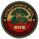 VIETNAM SERVICE MEDAL RIBBON  UNITED STATES OF AMERICA EMBROIDERED 4" PATCH