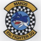 4" USAF AIR FORCE 93RD FS MAKOS CHECKERED FIGHTER SQUAD EMBROIDERED JACKET PATCH