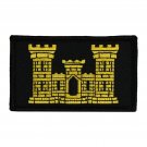 ARMY ENGINEER 2 X 3  EMBROIDERED UNIFORM SHIRT BLACK PATCH WITH HOOK LOOP
