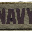 NAVY 2 X 3  EMBROIDERED UNIFORM VEST SHIRT OD GREEN PATCH WITH HOOK LOOP