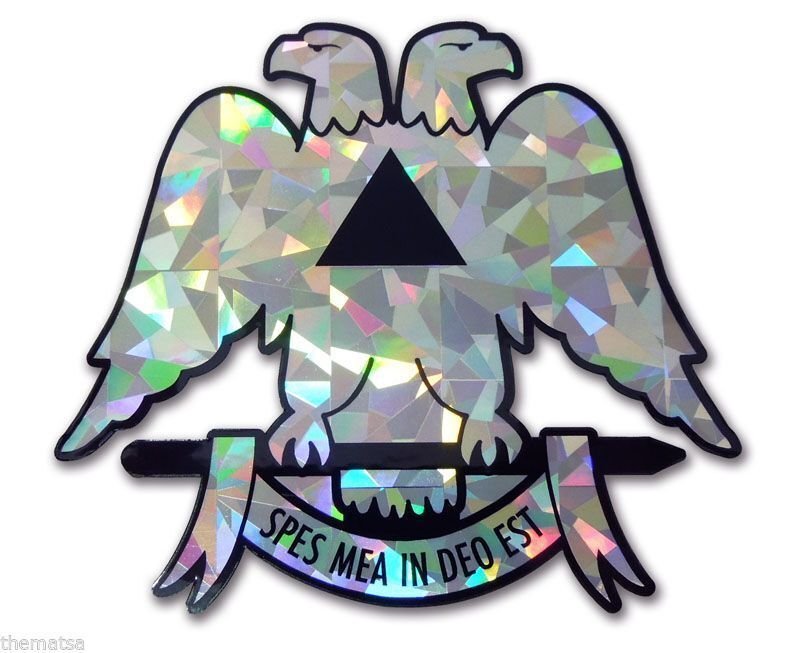 SCOTTISH RITE MASONIC REFLECTIVE AUTO CAR EMBLEM DECAL STICKER MADE IN USA