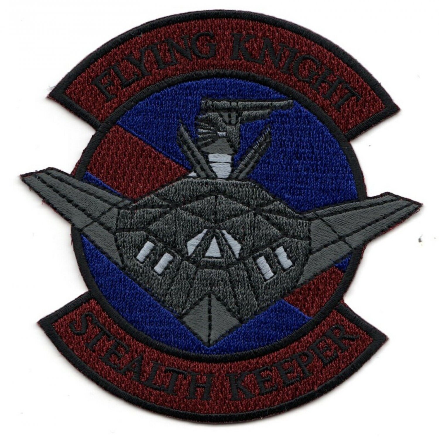 4" Air Force F-117 9FS Stealth Driver Flying Knight Subdue Red Embroidered Patch