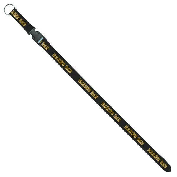 MARINE DAD YELLOW ON BLACK LANYARD