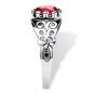STERLING SILVER TOURMALINE OCTOBER BIRTHSTONE SCROLL RING SIZE 5 6 7 8 9 10