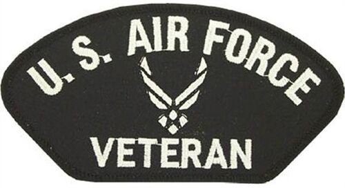 AIR FORCE VETERAN  EMBROIDERED MILITARY LOGO  PATCH