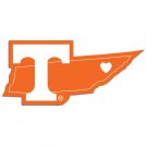 tennessee volunteers state shape logo with heart vinyl decal