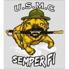 MARINE CORPS USMC SEMPER FI RUNNING BULLDOG BIKER 4.75 INCH DECAL STICKER