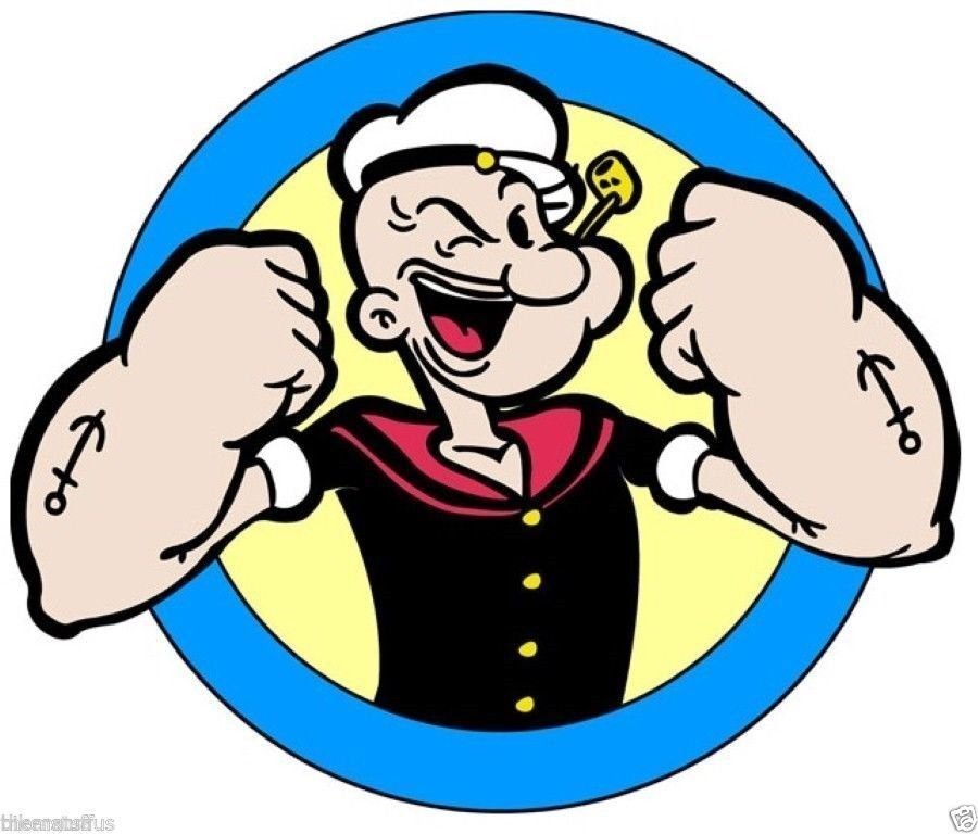 POPEYE THE SAILOR BLUE STICKER DECAL MADE IN USA 4x3