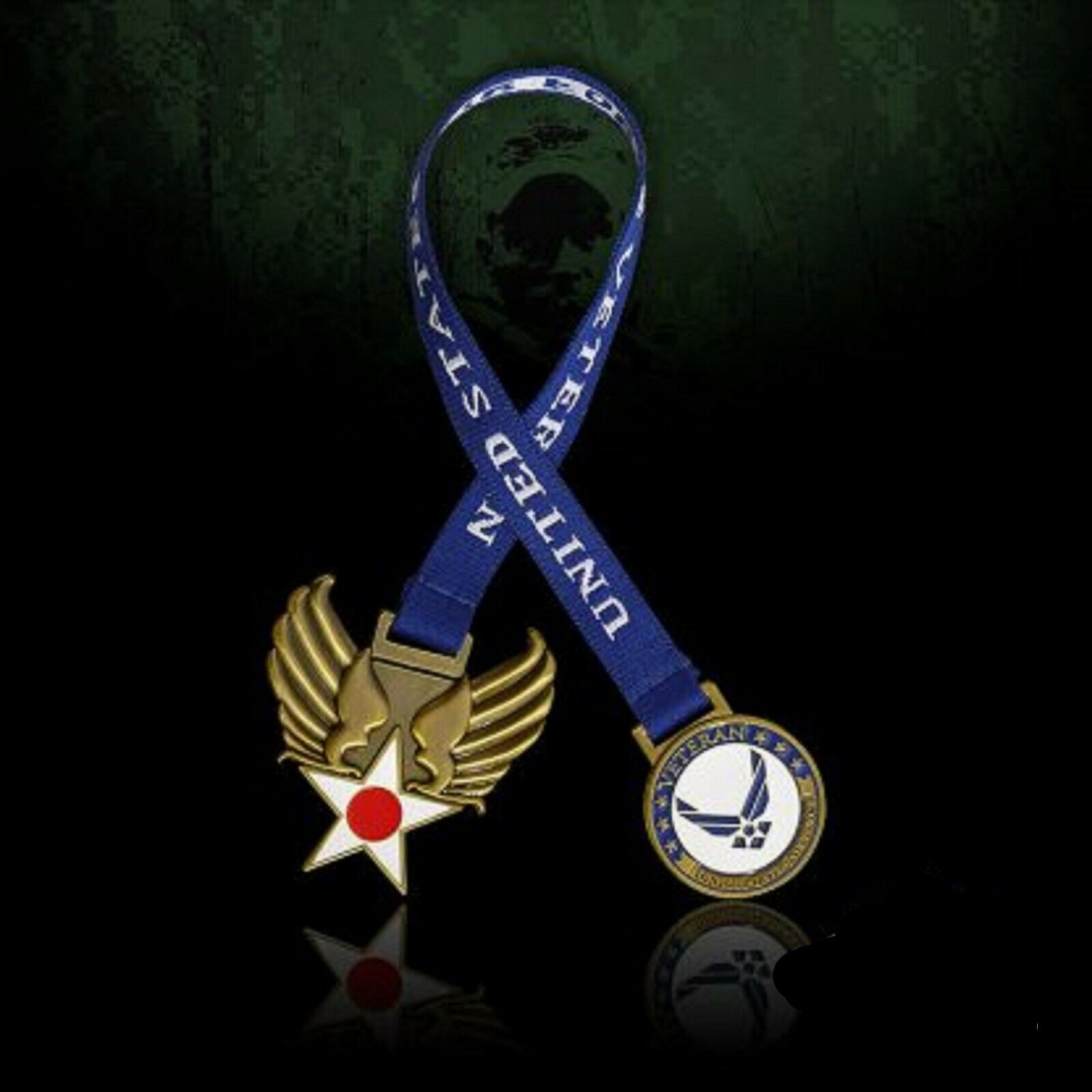 AIR FORCE VETERAN CHALLENGE COIN BOOKMARK 10" RIBBON