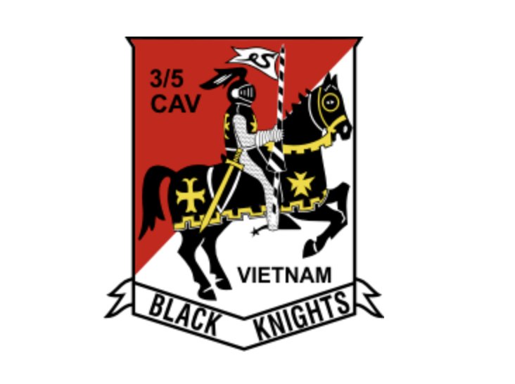 4" 3/5 vietnam 3rd squadron 5th cavalry black knights army sticker decal