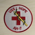 4.5" NAVY USS HOPE AH-7 WHITE CROSS RED SNAKE MILITARY ROUND EMBROIDERED PATCH