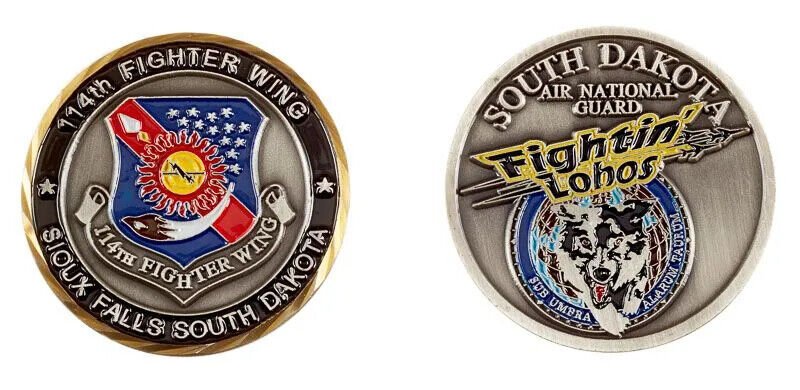 SOUTH DAKOTA AIR NATIONAL GUARD  ANG 114TH FIGHTER WING CHALLENGE COIN