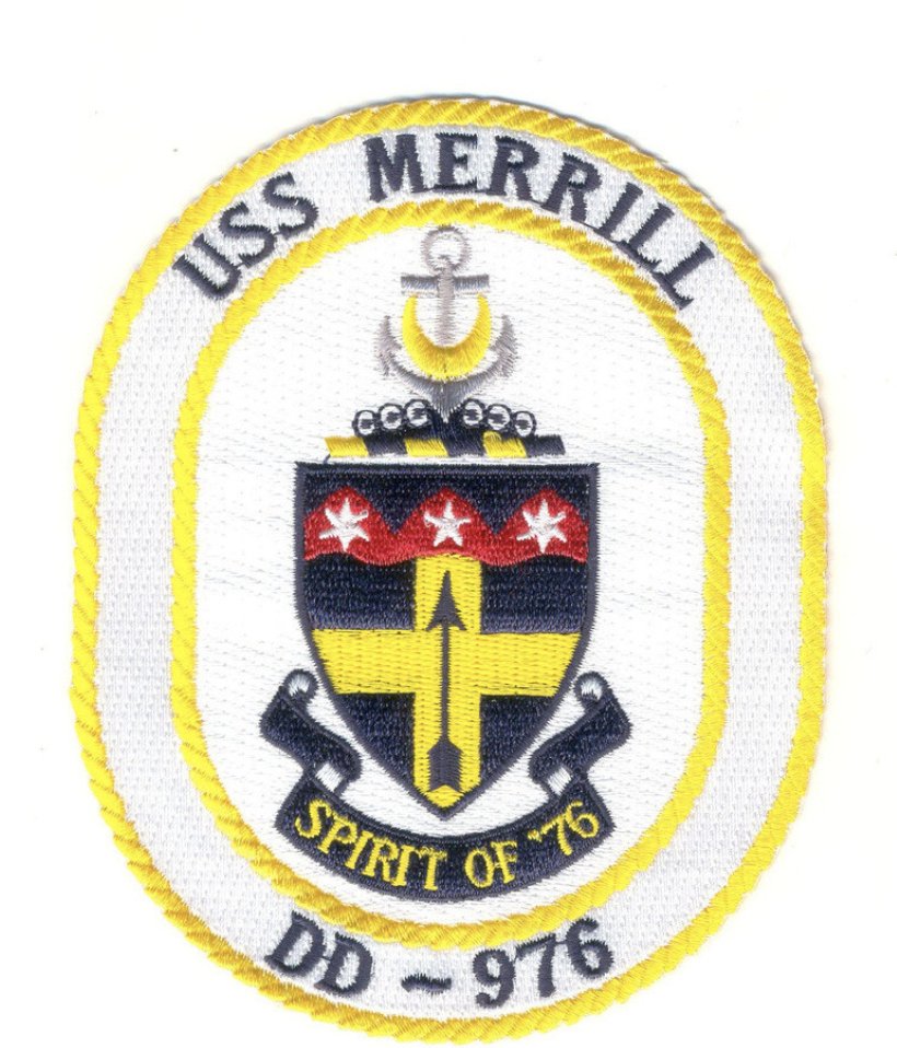 4.875" NAVY USS DD-976 MERRILL EMBROIDERED PATCH