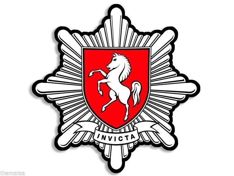 4" KENT FIRE SERVICE UNITED KINGDOM HELMET BUMPER CAR STICKER DECAL MADE IN USA