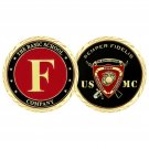 MARINE CORPS USMC BASIC SCHOOL COMPANY F 1.75"  CHALLENGE COIN