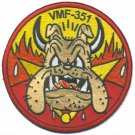 4" MARINE CORPS VMF-351 ORIGINAL DEVIL DOG SQUAD ROUND EMBROIDERED JACKET PATCH