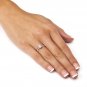 WOMEN PRINCESS CUT DIAMOND APRIL BIRTHSTONE STERLING SILVER RING 4 5 6 7 8 9 10