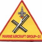 4.5" MARINE CORPS MAG-31 AIRCRAFT GROUP AIR WING TRIANGLE EMBROIDERED PATCH