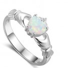 OPAL CLADDAGH RING STERLING SILVER